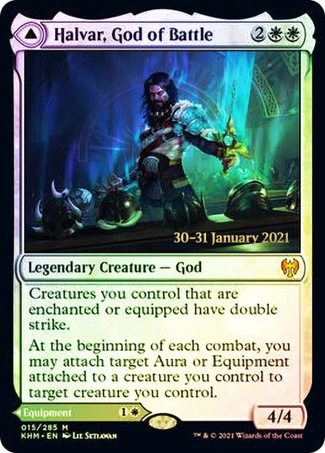 Halvar, God of Battle // Sword of the Realms [Kaldheim Prerelease Promos] | Gamers Paradise