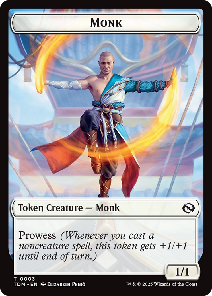 Bird // Monk Double-Sided Token [Tarkir: Dragonstorm Tokens] | Gamers Paradise