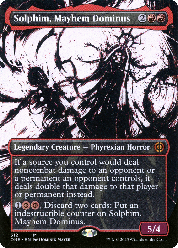 Solphim, Mayhem Dominus (Borderless Ichor) [Phyrexia: All Will Be One] | Gamers Paradise