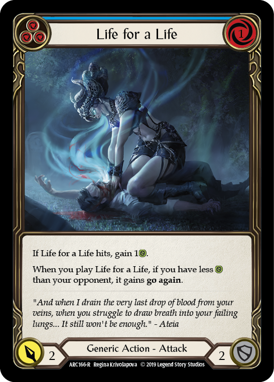 Life for a Life (Blue) [ARC166-R] (Arcane Rising)  1st Edition Normal | Gamers Paradise