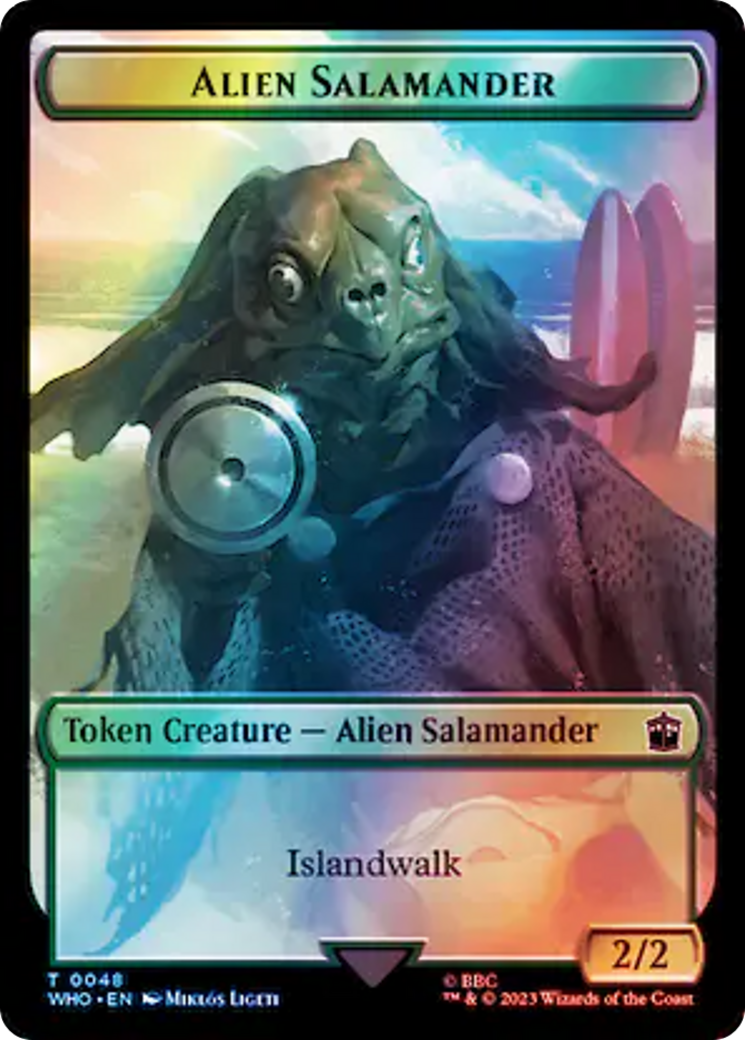 Dalek // Alien Salamander Double-Sided Token (Surge Foil) [Doctor Who Tokens] | Gamers Paradise