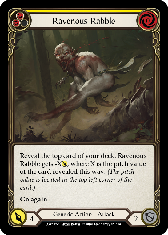 Ravenous Rabble (Yellow) [ARC192-C] (Arcane Rising)  1st Edition Normal | Gamers Paradise