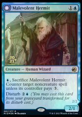 Malevolent Hermit // Benevolent Geist [Innistrad: Midnight Hunt Prerelease Promos] | Gamers Paradise