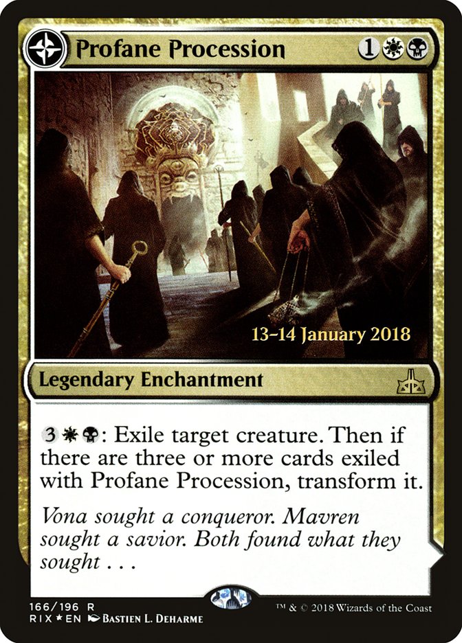 Profane Procession // Tomb of the Dusk Rose [Rivals of Ixalan Prerelease Promos] | Gamers Paradise