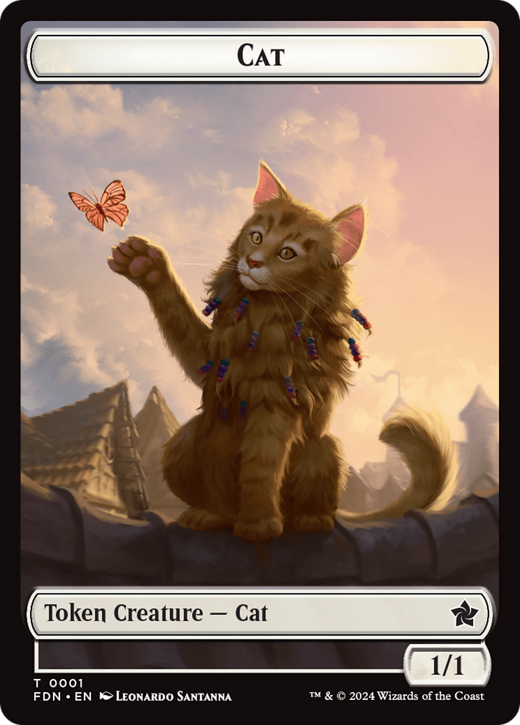 Cat (0001) // Cat (0002) Doubled-Sided Token [Foundations Tokens] | Gamers Paradise