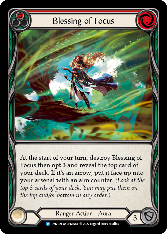 Blessing of Focus (Red) [DYN159] (Dynasty)  Rainbow Foil | Gamers Paradise