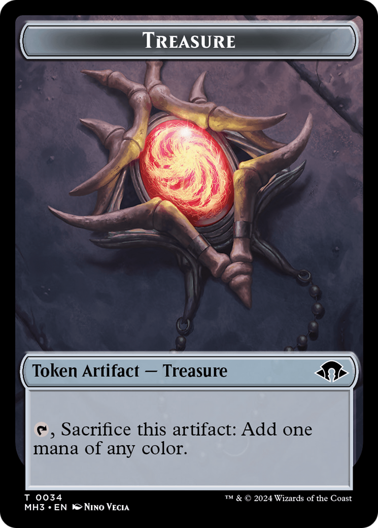 Dragon (Ripple Foil) // Treasure Double-Sided Token [Modern Horizons 3 Commander Tokens] | Gamers Paradise