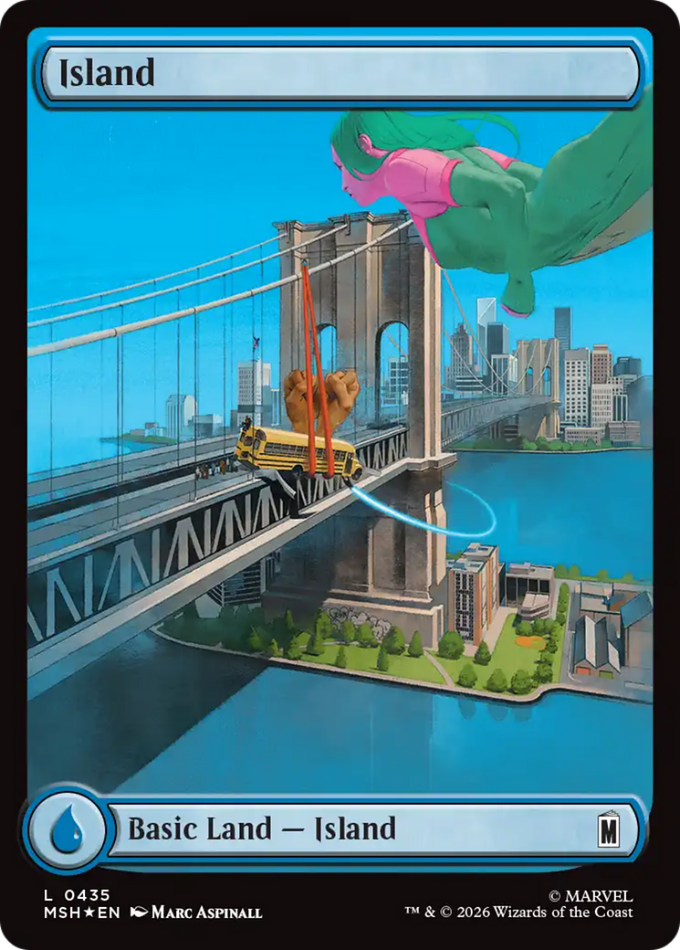 Island (0435) (Surge Foil) [Marvel Super Heroes] | Gamers Paradise