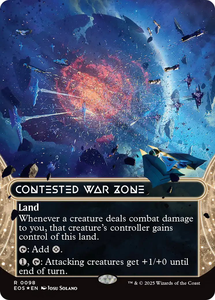 Contested War Zone (0098) (Borderless) (Galaxy Foil) [Edge of Eternities: Stellar Sights] | Gamers Paradise