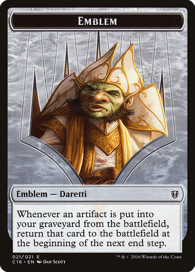 Daretti, Scrap Savant Emblem // Thopter Double-Sided Token [Commander 2016 Tokens] | Gamers Paradise