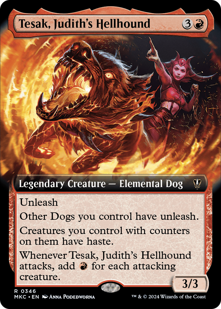Tesak, Judith's Hellhound (Extended Art) [Murders at Karlov Manor Commander] | Gamers Paradise