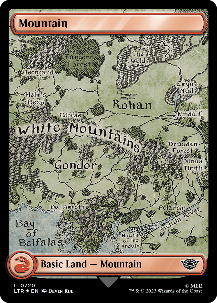 Mountain (720) (Surge Foil) [The Lord of the Rings: Tales of Middle-Earth] | Gamers Paradise