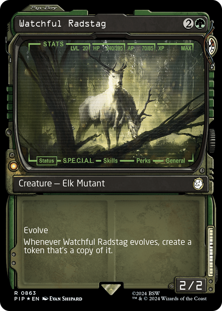 Watchful Radstag (Showcase) (Surge Foil) [Fallout] | Gamers Paradise