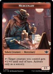 Mercenary // Bat Double-Sided Token [Outlaws of Thunder Junction Tokens] | Gamers Paradise