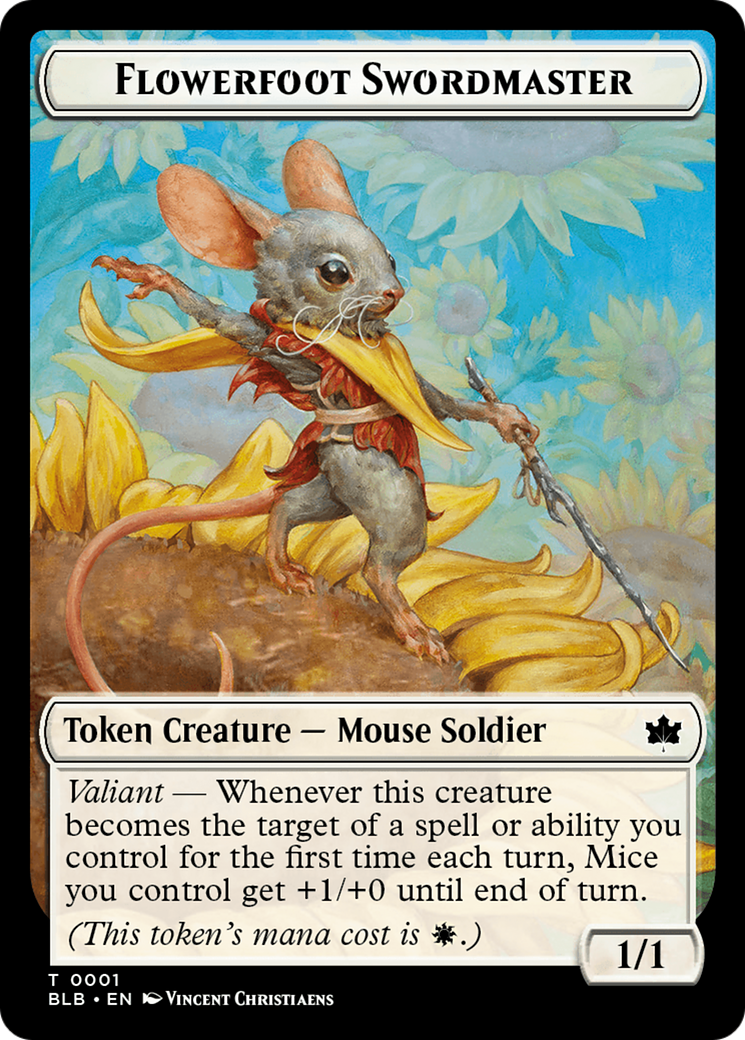 Rabbit // Flowerfoot Swordmaster Double-Sided Token [Bloomburrow Tokens] | Gamers Paradise