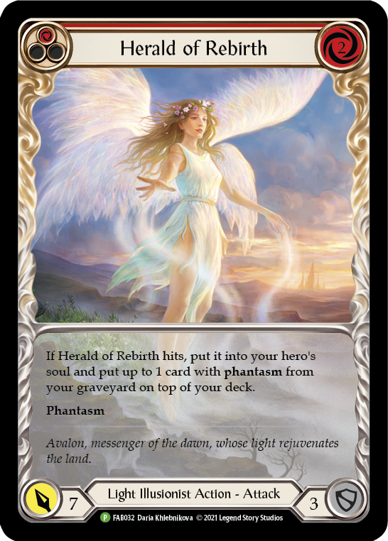 Herald of Rebirth (Red) [FAB032] (Promo)  Rainbow Foil | Gamers Paradise