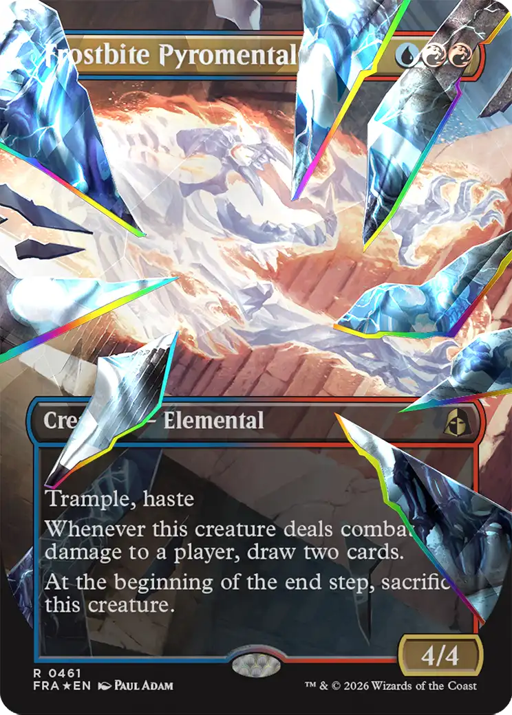 Frostbite Pyromental (Borderless) (Facet Foil) [Reality Fracture] | Gamers Paradise