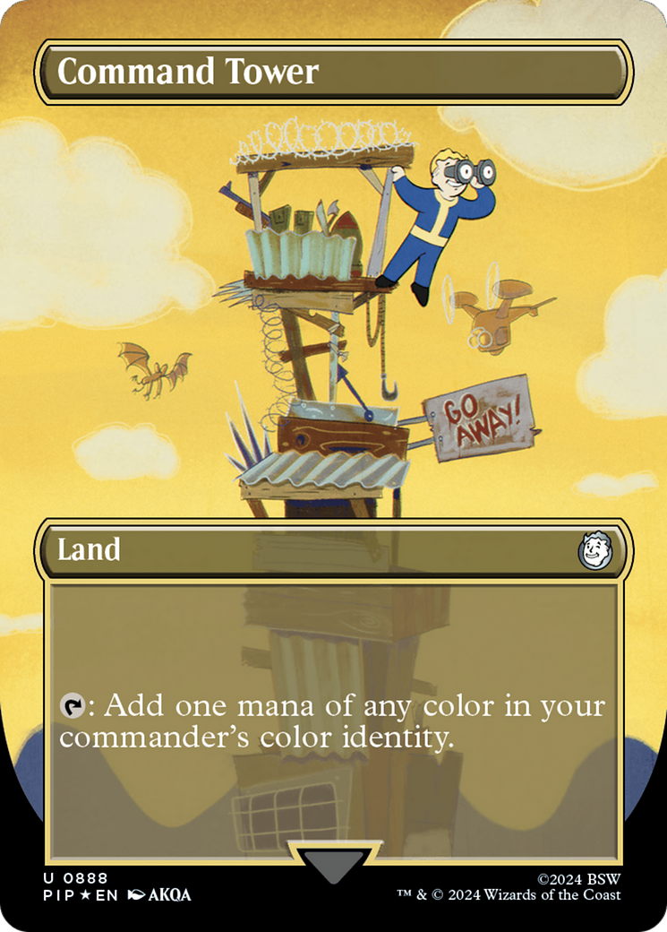 Command Tower (Borderless) (Surge Foil) [Fallout] | Gamers Paradise
