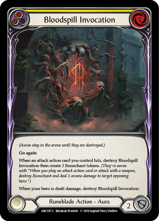 Bloodspill Invocation (Yellow) [ARC107-C] (Arcane Rising)  1st Edition Normal | Gamers Paradise