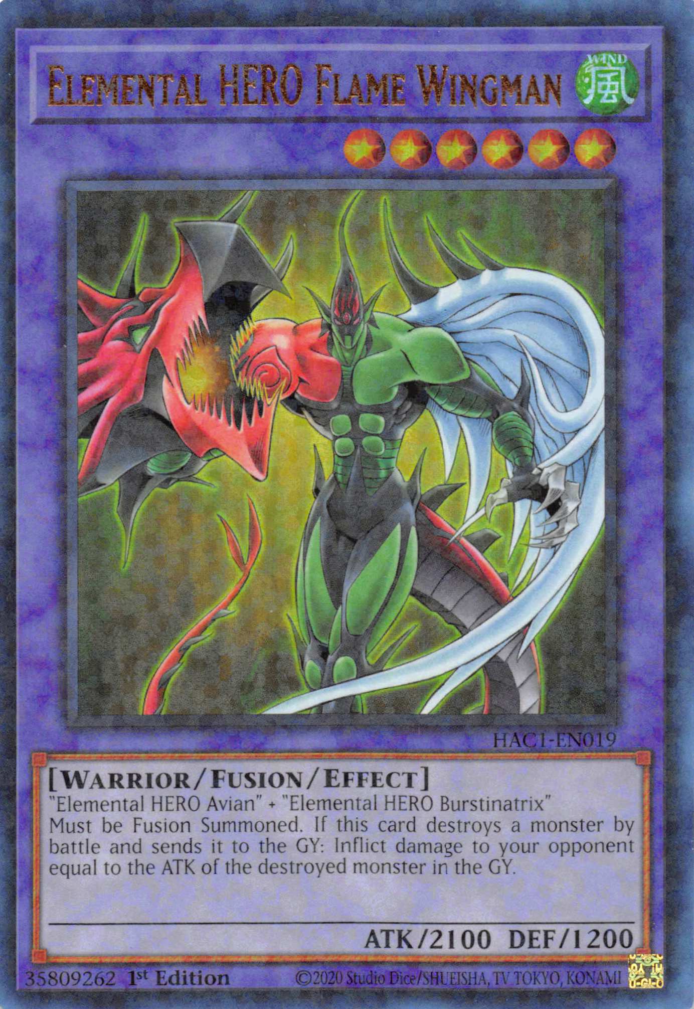 Elemental HERO Flame Wingman (Duel Terminal) [HAC1-EN019] Parallel Rare | Gamers Paradise