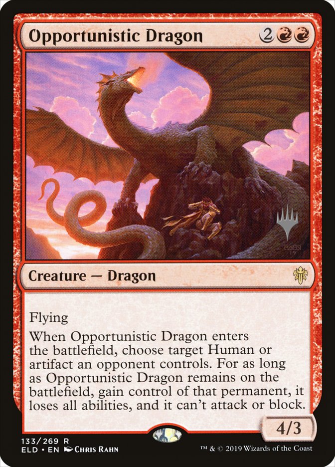 Opportunistic Dragon (Promo Pack) [Throne of Eldraine Promos] | Gamers Paradise