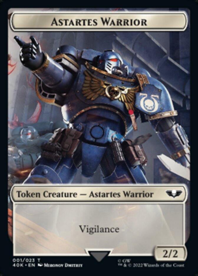 Astartes Warrior // Clue Double-Sided Token (Surge Foil) [Warhammer 40,000 Tokens] | Gamers Paradise