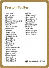 1996 Preston Poulter Decklist Card [World Championship Decks] | Gamers Paradise