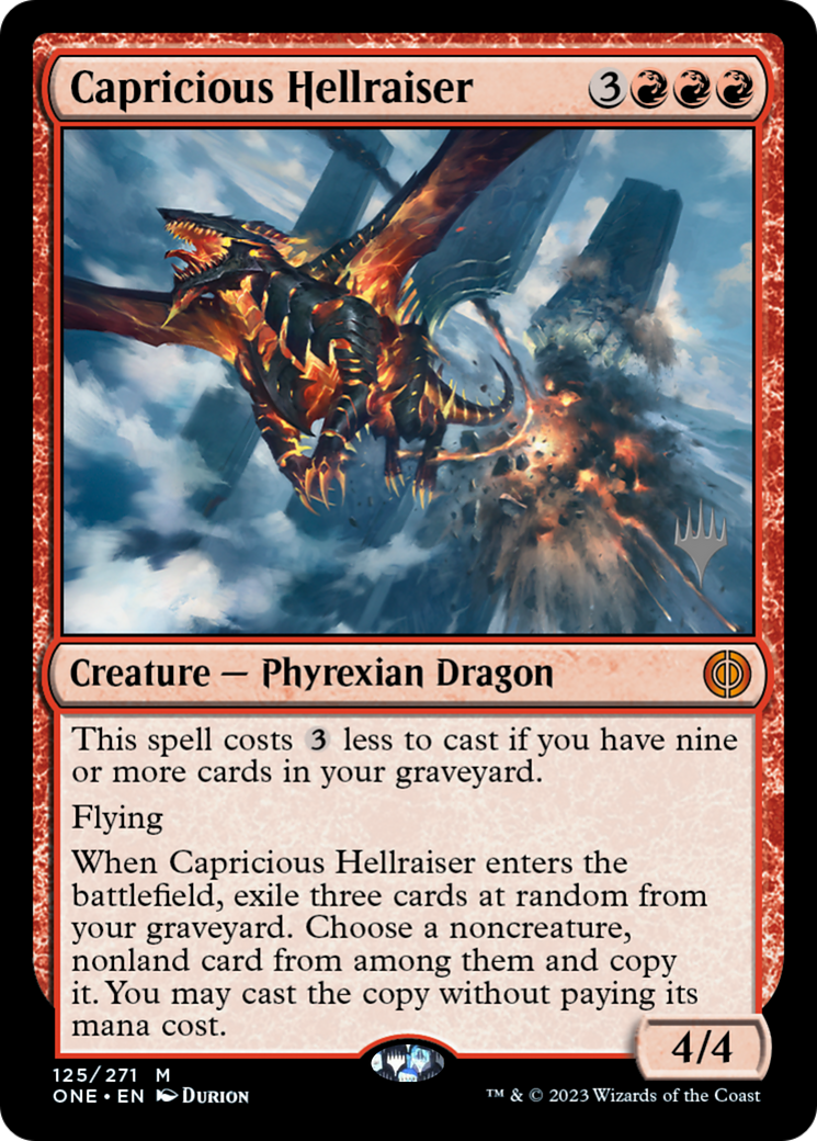 Capricious Hellraiser (Promo Pack) [Phyrexia: All Will Be One Promos] | Gamers Paradise