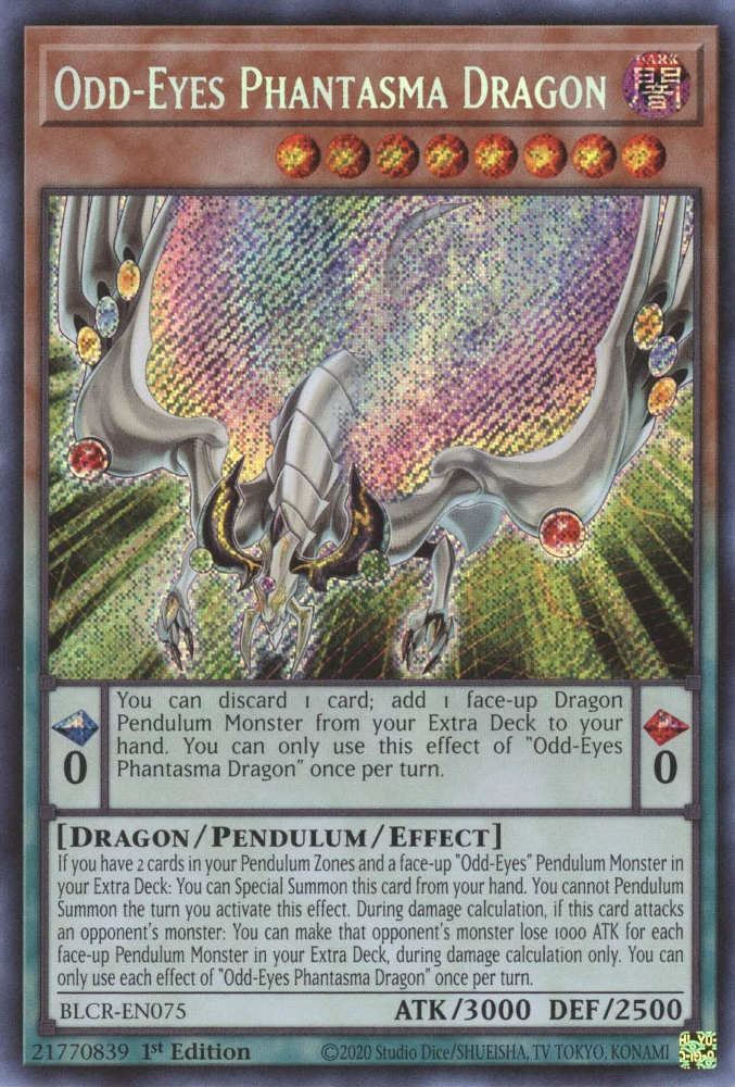 Odd-Eyes Phantasma Dragon [BLCR-EN075] Secret Rare | Gamers Paradise