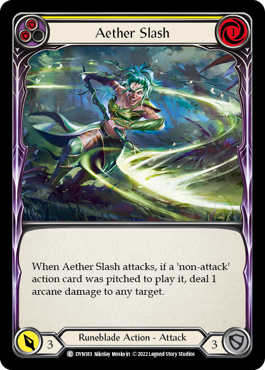 Aether Slash (Yellow) [DYN183] (Dynasty)  Rainbow Foil | Gamers Paradise