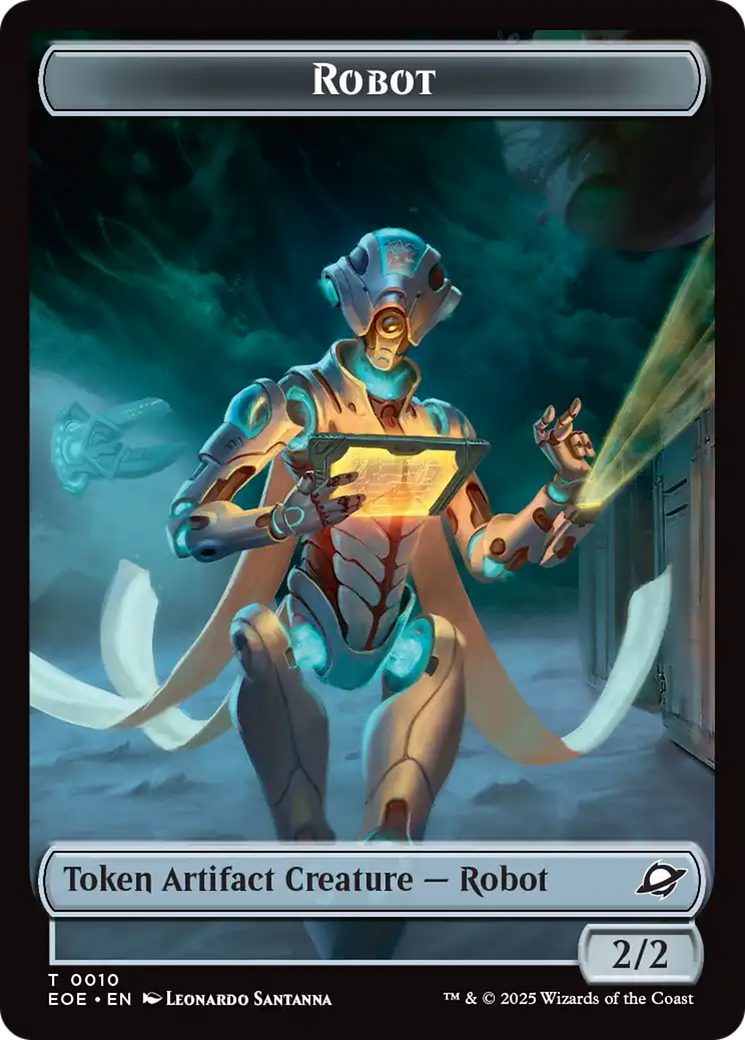 Robot // Emblem - Tezzeret, Cruel Captain Double-Sided Token [Edge of Eternities Tokens] | Gamers Paradise