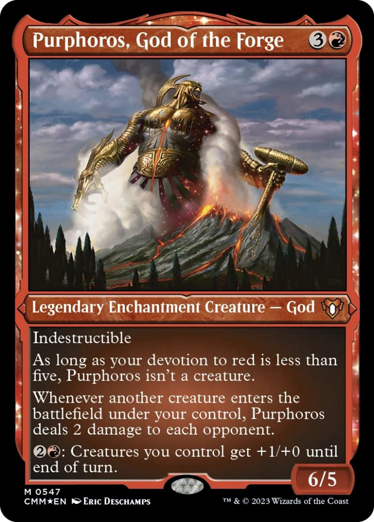 Purphoros, God of the Forge (Foil Etched) [Commander Masters] | Gamers Paradise