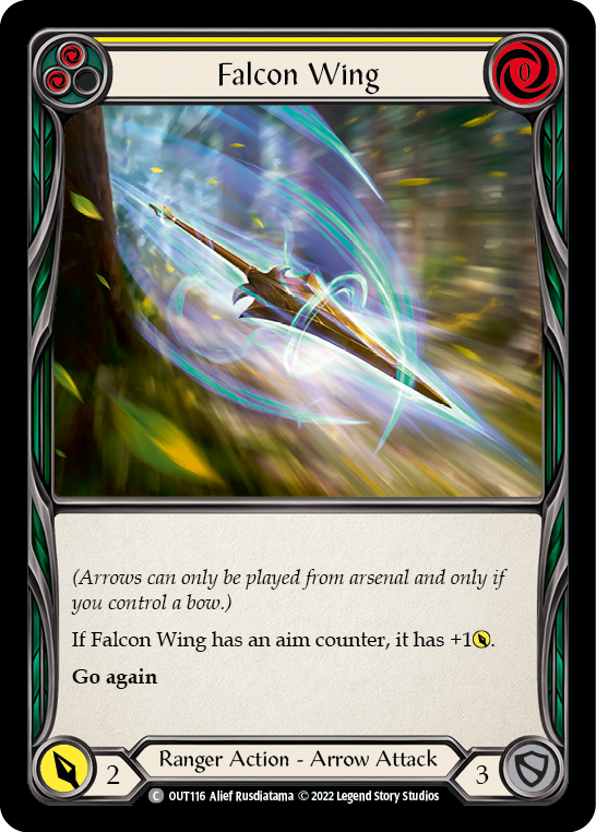Falcon Wing (Yellow) [OUT116] (Outsiders)  Rainbow Foil | Gamers Paradise