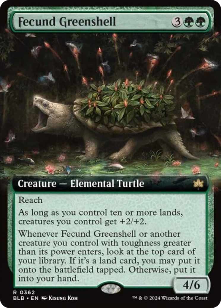Fecund Greenshell (Extended Art) [Bloomburrow] | Gamers Paradise