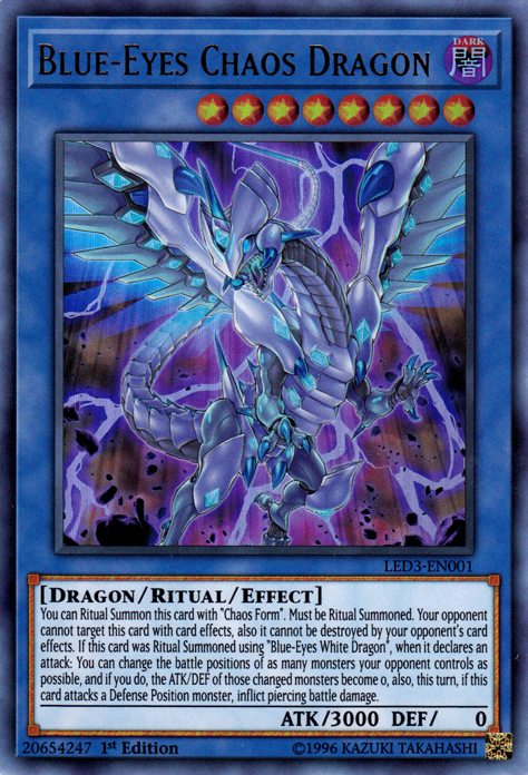 Blue-Eyes Chaos Dragon [LED3-EN001] Ultra Rare | Gamers Paradise