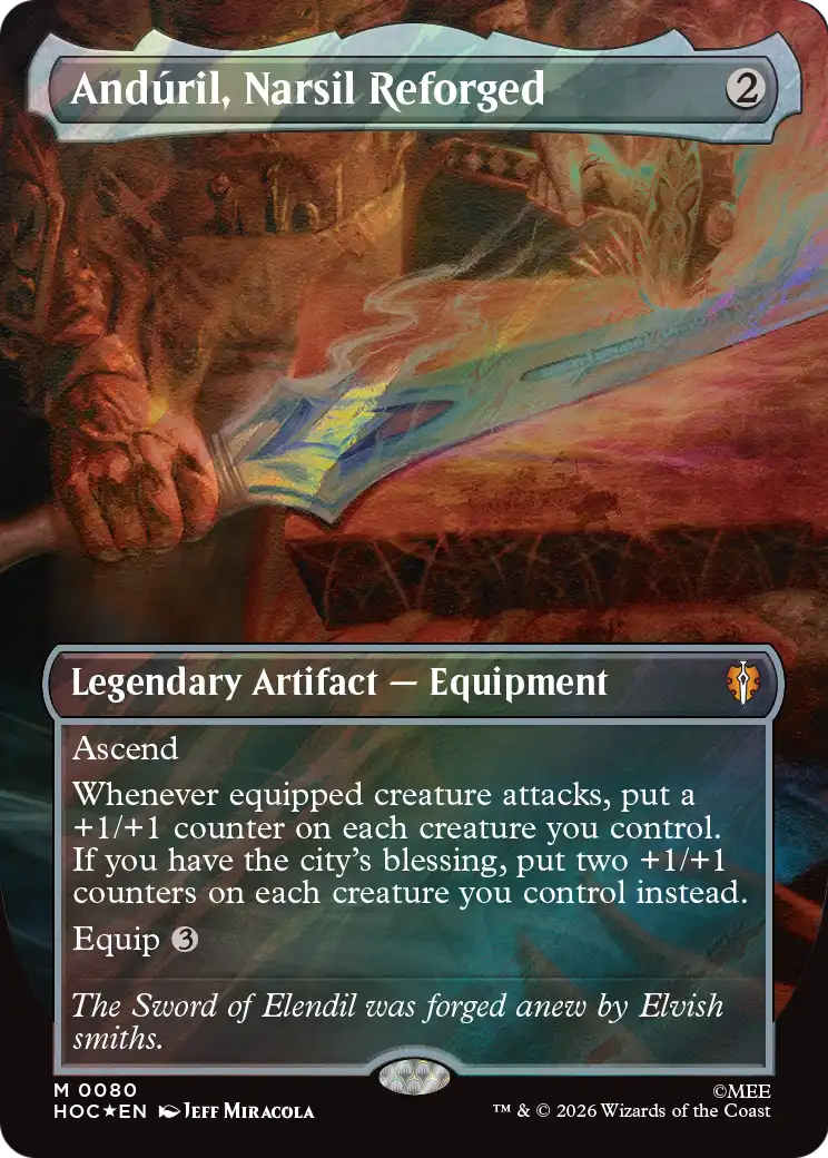 Anduril, Narsil Reforged (Borderless) (Surge Foil) [The Hobbit: Eternal-Legal] | Gamers Paradise