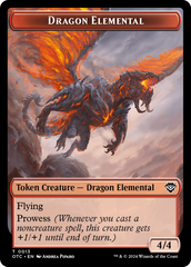 Dragon Elemental // Bird Illusion Double-Sided Token [Outlaws of Thunder Junction Commander Tokens] | Gamers Paradise
