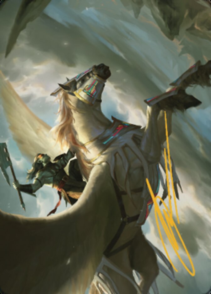 Cleaving Skyrider Art Card (Gold-Stamped Signature) [Dominaria United Art Series] | Gamers Paradise