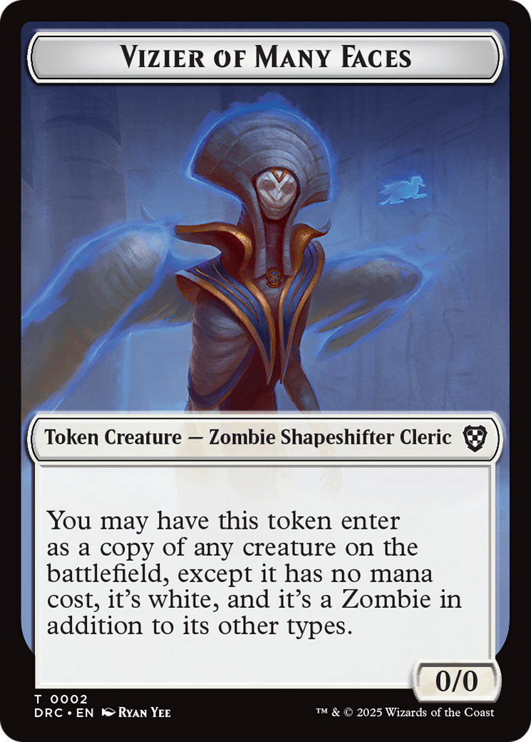 Angel of Sanctions // Vizier of Many Faces Double-Sided Token [Aetherdrift Commander] | Gamers Paradise