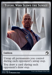Clue // Teferi, Who Slows the Sunset Emblem Double-Sided Token [Innistrad: Midnight Hunt Tokens] | Gamers Paradise