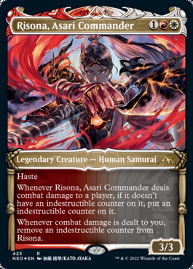 Risona, Asari Commander (Showcase) (Foil Etched) [Kamigawa: Neon Dynasty] | Gamers Paradise