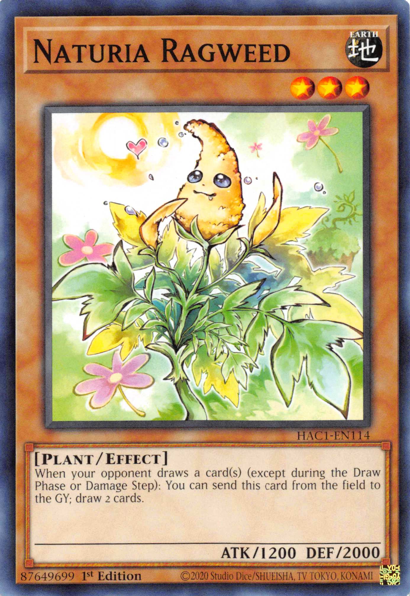 Naturia Ragweed (Duel Terminal) [HAC1-EN114] Parallel Rare | Gamers Paradise