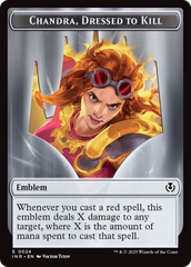 Human (0014) // Emblem - Chandra, Dressed to Kill Double-Sided Token [Innistrad Remastered Tokens] | Gamers Paradise