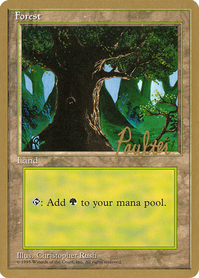 Forest (pp377) (Preston Poulter) [Pro Tour Collector Set] | Gamers Paradise