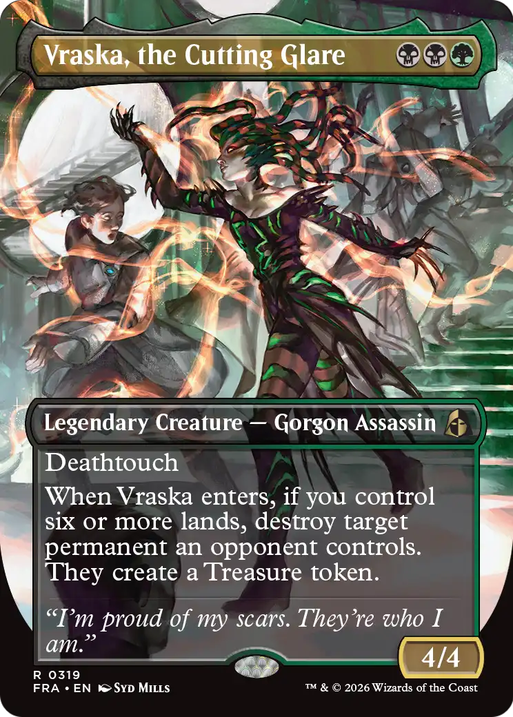Vraska, the Cutting Glare (Borderless) [Reality Fracture] | Gamers Paradise