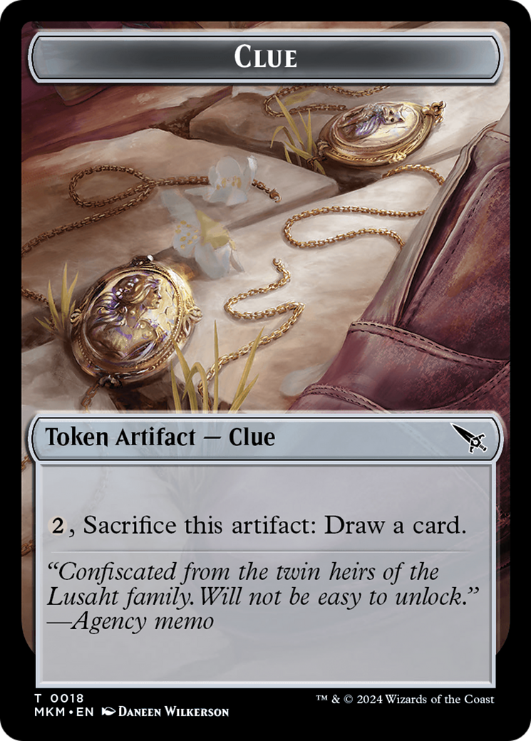 Clue (0018) // A 0045 Double-Sided Token [Murders at Karlov Manor Tokens] | Gamers Paradise