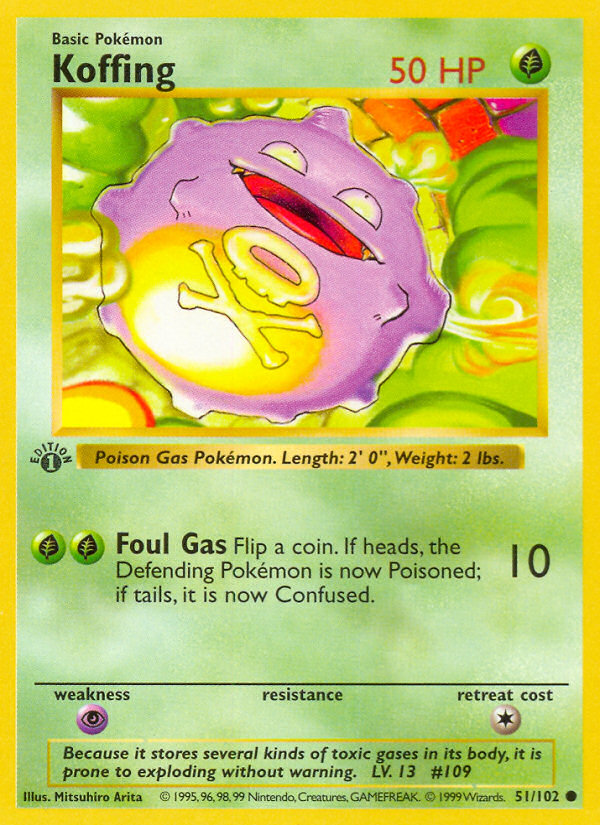 Koffing (51/102) (Shadowless) [Base Set 1st Edition] | Gamers Paradise