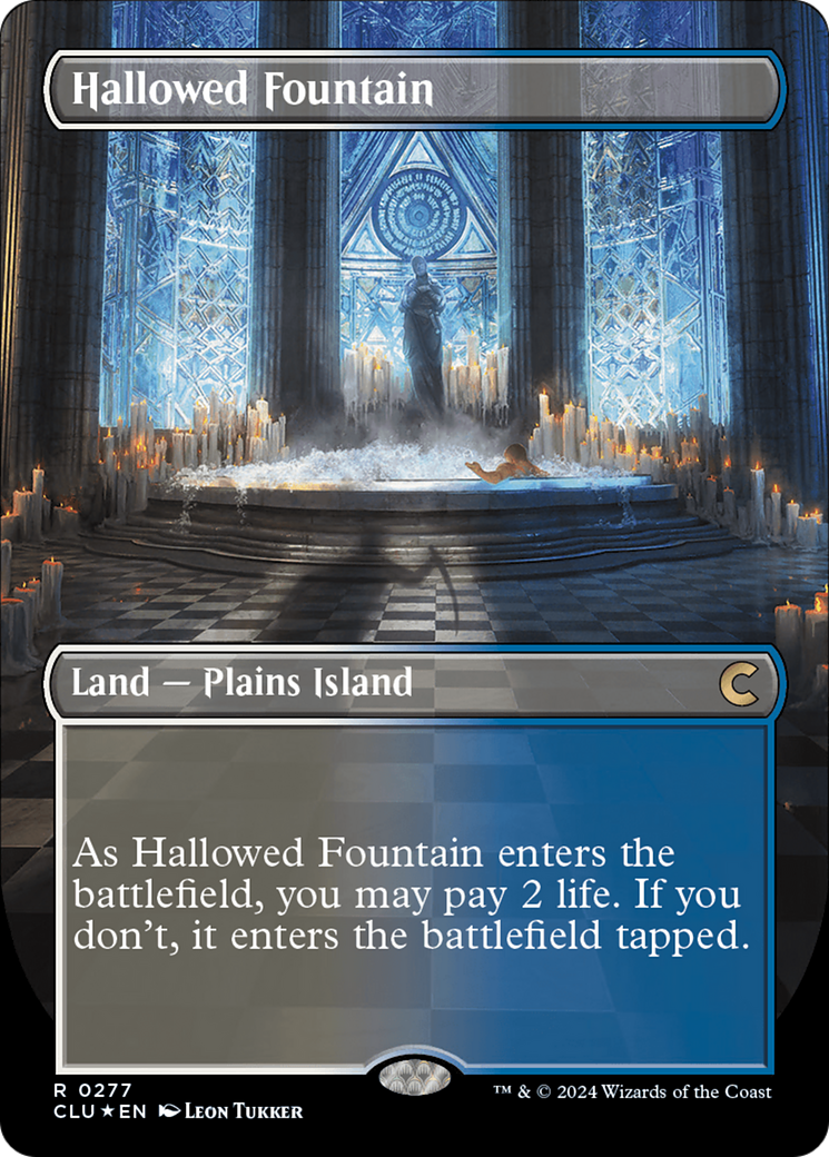 Hallowed Fountain (Borderless) [Ravnica: Clue Edition] | Gamers Paradise
