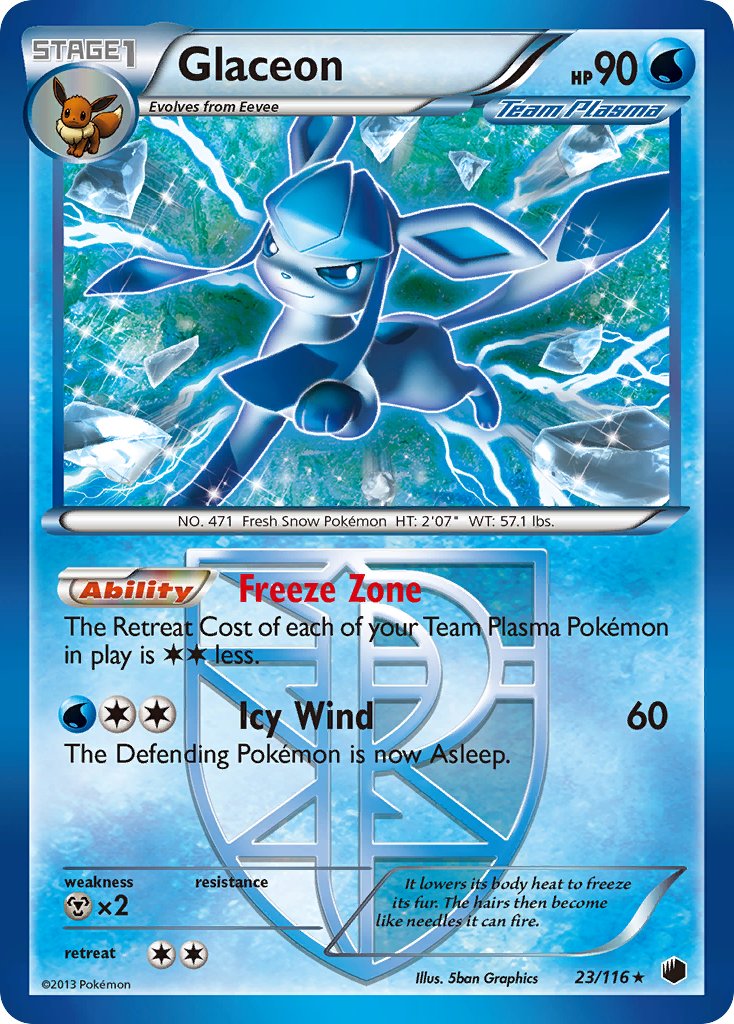 Glaceon (23/116) (Theme Deck Exclusive) [Black & White: Plasma Freeze] | Gamers Paradise