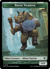 Thopter // Rhino Warrior Double-Sided Token [Murders at Karlov Manor Commander Tokens] | Gamers Paradise